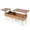 Brown 47" Lift-Up Coffee Table with 2 Hidden Compartments - 3 of 4
