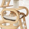 Modern Wooden Cat Tower,Beige,43.3" W × 23.62" D × 76.38" H - 2 of 4