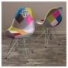 Set of 2 Wilmette Patchwork Fabric Chair Black/Pink/Green - Christopher Knight Home: Upholstered Accent, Metal Legs - 2 of 4