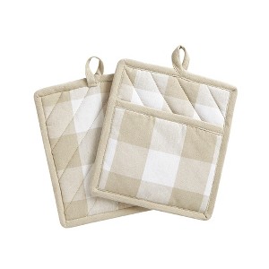 Elrene Farmhouse Living Buffalo Check Pot Holder Pair - 8" x 9" - Elrene Home Fashions - 1 of 4