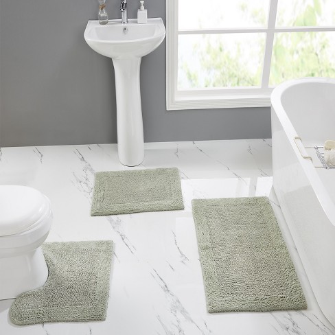 Bathroom Rugs 3 Piece Set - Non-slip Ultra Thin Bath Rugs For Bathroom  Floor : Target