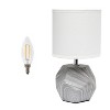 Simple Designs 10.24" Round Geometric Prism Mini Table Lamp with Matching Fabric Shade - 4 of 4