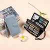 Wikineon Leather Credit Card Holder Wallet for Women RFID Blocking Large Capacity Bifold Zipper Card Case Organizer with Wristlet 45 Slots - 2 of 4