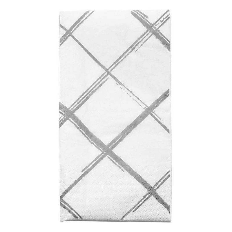 Smarty Had A Party White with Silver Diamond Paper Dinner Napkins (600 Napkins), 1 of 2
