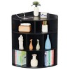 VECELO 3-Tier Corner Cabinet Cube Bookshelf, Wooden 8 Cubby Bookshelf for Small Space, Black/Brown/White/Gray - 2 of 4