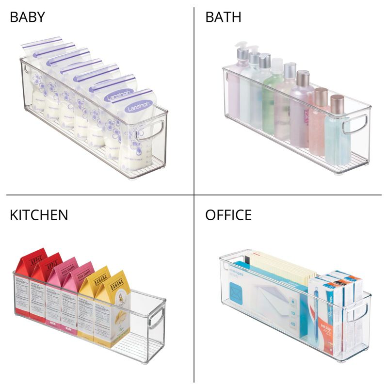 mDesign Plastic Stackable Kitchen Organizer Storage Bin with Handles, 5 of 7