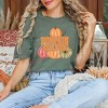 Simply Sage Market Women's Pumpkin Season Distressed Short Sleeve Garment Dyed Tee - 2 of 4