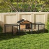 PawHut Rabbit Hutch Outdoor, 85" Large Bunny Cage with Steel Run, Removable Plastic Tray, Asphalt Roof, Ramp, for 2-3 Rabbits, Guinea Pigs - 2 of 4