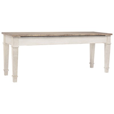 Skempton Two-Tone Transitional Storage Bench, 48" White & Light Brown