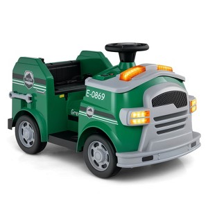 Costway 12V Kids Ride on Fire Truck Toddler Fire Toy Car with Shovel & Wrench Black/Green/Red - 1 of 4