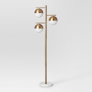 Geneva Multiple Glass Globe Floor Lamp Brass Lamp Only - Project 62
