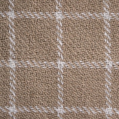 Stone Checked Plaid Cotton Sherpa Throw Blanket