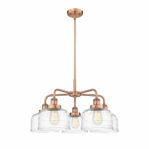 Bell - 5 Light Stem Hung Chandelier In Art Deco Style-14.75 Inches Tall and 26 Inches Wide - 1 of 1