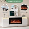 Modern TV Stand, Black Television Console Table with Storage Cabinet, Fits Into 36'' Electric Fireplace(Not Included Fireplace) - 4 of 4