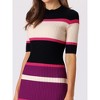INSPIRE CHIC Women's Striped Ribbed Short Sleeve Midi Basic Knitted Dresses - 4 of 4