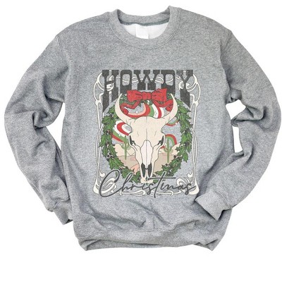 Simply Sage Market Women's Graphic Sweatshirt Howdy Christmas Bull