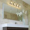 Beckett 4-Light Vanity Light - Dimmable Steel Fixture with Clear Seedy Glass Shades - 4 of 4