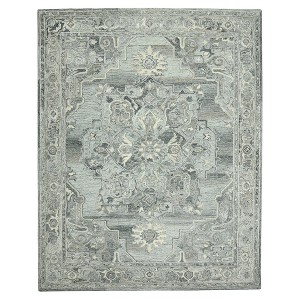 Gray Ivory And Light Blue Wool Oriental Hand Tufted Area Rug - 1 of 4