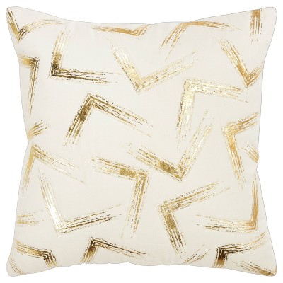 20"x20" Geometric Polyester Filled Pillow Gold - Rizzy Home