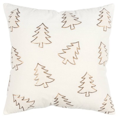 20"x20" Oversize Poly Filled Trees Square Throw Pillow Gold - Rizzy Home