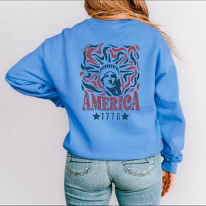 Simply Sage Market Statue Of Liberty America Front And Back Sweatshirt - M - Carolina - 1 of 4