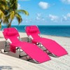 Gymax 1PCS/2PCS Outdoor Beach Lounge Chair Folding Chaise Lounge 5-Level Backrest Blue & Green/Blue/Turquoise/Gray/Black/Beige/Pink/Hot Pink - 2 of 4