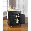 HomeStock  Cambridge Wood Top Small Portable Rolling Kitchen Island Storage Cart, Microwave Stand, Black - 3 of 4
