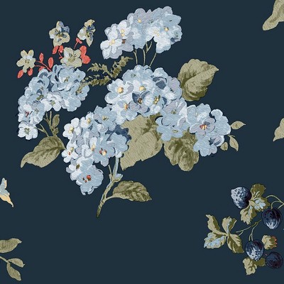 Midnight Seaspray Dark Blue Floral Removable Wallpaper Roll