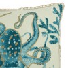 Saro Lifestyle Octopus Throw Pillow with Down Filling, 20", Blue - 3 of 4