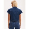 INSPIRE CHIC Women's Denim Cap Sleeve Button Down Turndown Collar Classic Cropped Jean Jackets - 4 of 4