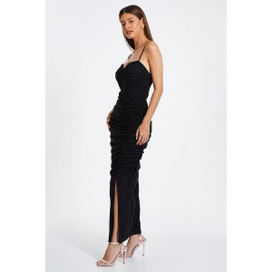 QUIZ Women's Hotfix Mesh Strappy Maxi Dress - 1 of 4