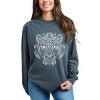 Tiger Face Mandala - Women's Garment Dyed Long Sleeve Graphic T-Shirt - 3 of 4