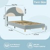 TackView Bed Frame with Round Boucle Headboard, Upholstered Arch-Shaped Design, No Box Spring Required, Easy Assembly - 2 of 4