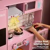 Joyfy Pretend Kitchen Playset Wooden Corner Kitchen with Lights & Sounds Play Food Toys Fridge Ice Maker & Cookware Birthday Gift for  Kids Ages 3+ - 4 of 4