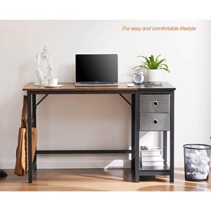 CAVINAS Home Office Desk 40" L Modern Computer Desk with 2 Storage Drawers, Shelf and Hook for Study, Work - 1 of 4