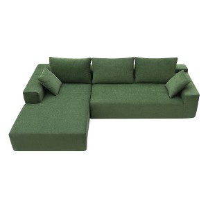 NicBex Modular Sectional Sofa,Chenille L-Shaped Compressed Couch with 2 Pillows for Living Room,Apartment,Office,No Assembly Require,Green - 1 of 4