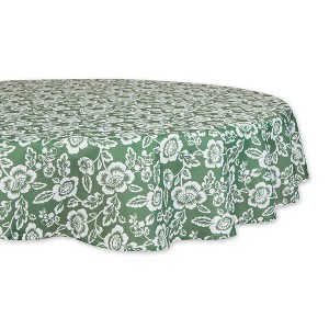 Design Imports  Artichoke Green Floral Print Outdoor Tablecloth 60 Round - 1 of 4