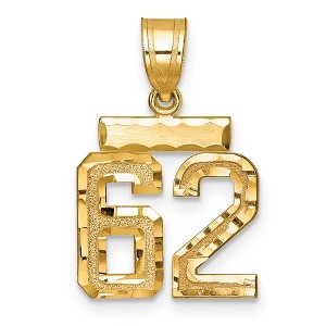Black Bow Jewelry 14k Yellow Gold, Varsity Collection, Small D/C Pendant Number 62 - 1 of 3