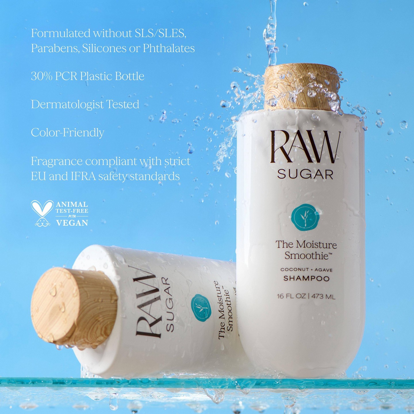 Шампунь Raw Sugar The Moisture Smoothie, Coconut + Agave, 16 fl oz — фото 5