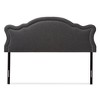 Queen Avery Modern and Contemporary Fabric Headboard Dark Gray - Baxton Studio: Romantic Nailhead Trim, Adjustable Height - 2 of 4