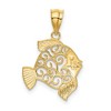 Black Bow Jewelry 14k Yellow Gold Filigree Fish Pendant, 17mm - 3 of 4