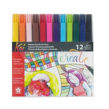 Arteza Set Of Felt Brush Tip Pens, Bright Colors - 12 Pack : Target