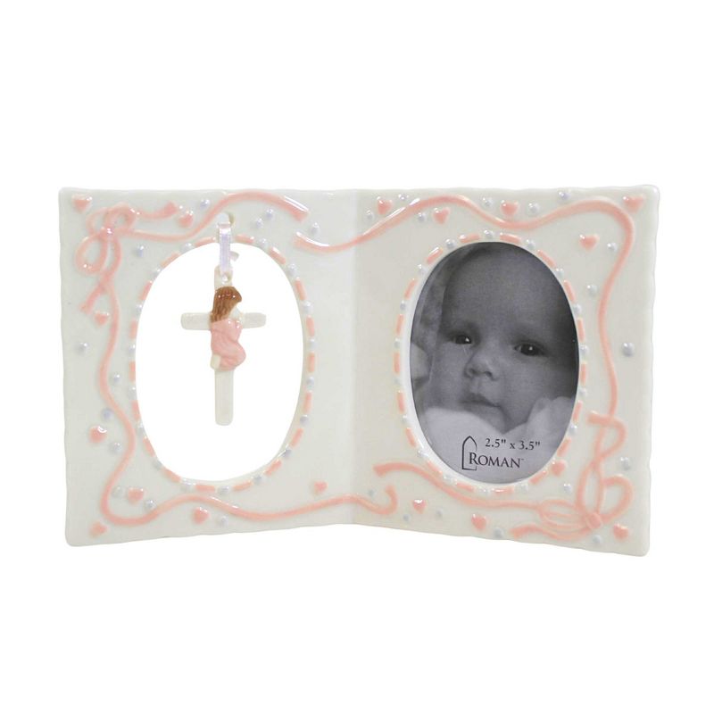Roman 4.25 In Girl Frame With Cross Picture Baby Single Image Frames, 1 of 4
