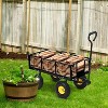 Heavy Duty Steel Garden Wagon Cart with Removable Sides, All Terrain Tires, Rolling Mesh Utility Wagon for Lawn Farm - 4 of 4
