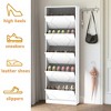 Shoe Cabinet, Modern Shoe Rack Cabinet With 5 Flip Drawers, Entryway Shoe Storage Cabinet With Carved Panels, Slim Shoe Storage For Hallway Bedroom - 4 of 4
