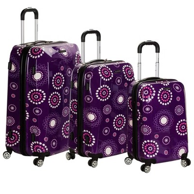 Rockland Vision Hardside Spinner Wheel Luggage Purple Pearl 3-Piece Set (20/24/28)