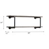 Vynxaria Antique Oak & Sandy Gray Finish Wall Rack, 2-Tier Design - 3 of 4
