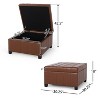 Modern Contemporary Square Storage Ottoman with Fabric,black/brown/beige-Christopher Knight Home - 3 of 4
