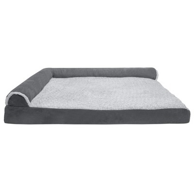 Furhaven XL Memory Foam Hundebett – L-Form, Waschbar, Steingrau, Jumbo