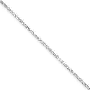 Black Bow Jewelry Sterling Silver 2mm Rolo Chain Anklet, 9 Inch - 1 of 4